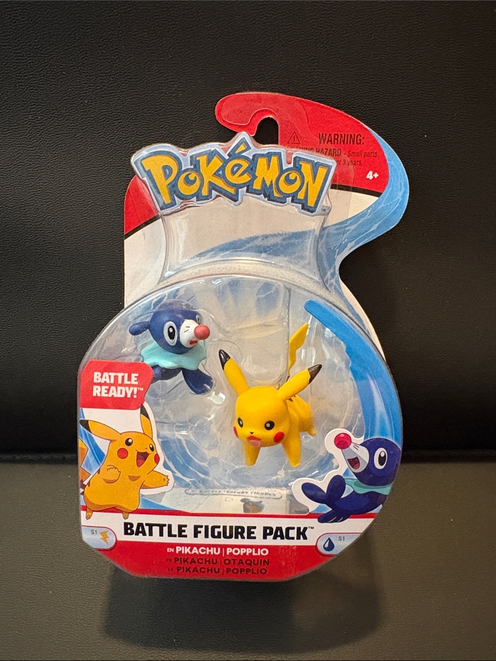 Pokemon Pikachu & Popplio Figure Pack - Yellow & Blue